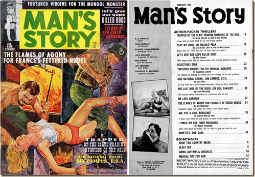 1- MAN'S STORY, Feb. 1963, cover & contents