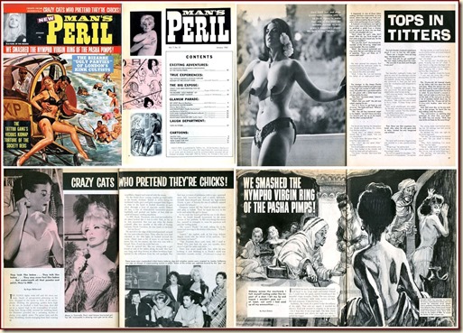 MAN'S PERIL, January 1965 - cover & contents w border