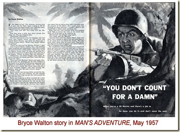 MAN'S ADVENTURE, May 1957, Bryce Walton story