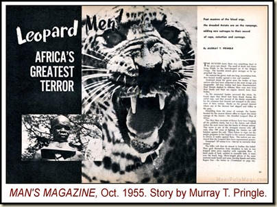 Man's Magazine, Oct 1955, Leopard Men story WM