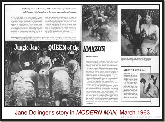 MODERN MAN, March 1963 Jungle Jane Dolinger p1&2
