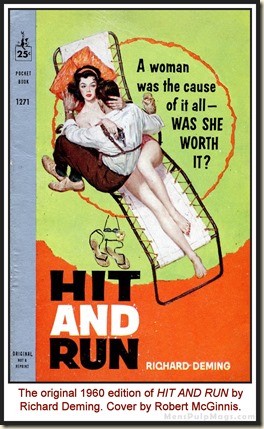 HIT AND RUN (1960) by Richard Deming, Robert McGinnis cover
