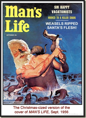MAN'S LIFE, Sept 1956, cover by Wil Hulsey, spoof MPM