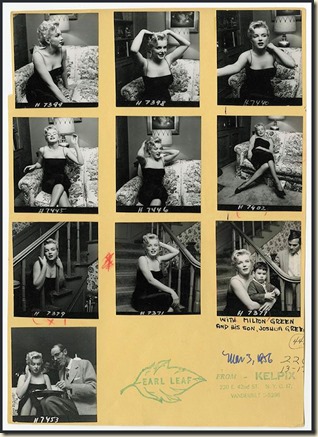 Earl Leag proofsheet, Marilyn Monroe 1956