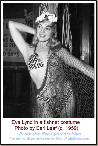 Eva Lynd fishnet photo by Earl Leaf, 1959