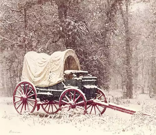 "Chuck Wagon in the Snow" - James Bama - Western Art (Anniversary Edition Canvas)