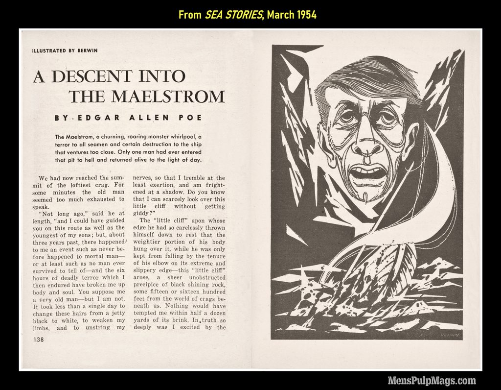 Edgar Allan Poe’s A Descent into the Maelstrom, illustration by Milton Berwin